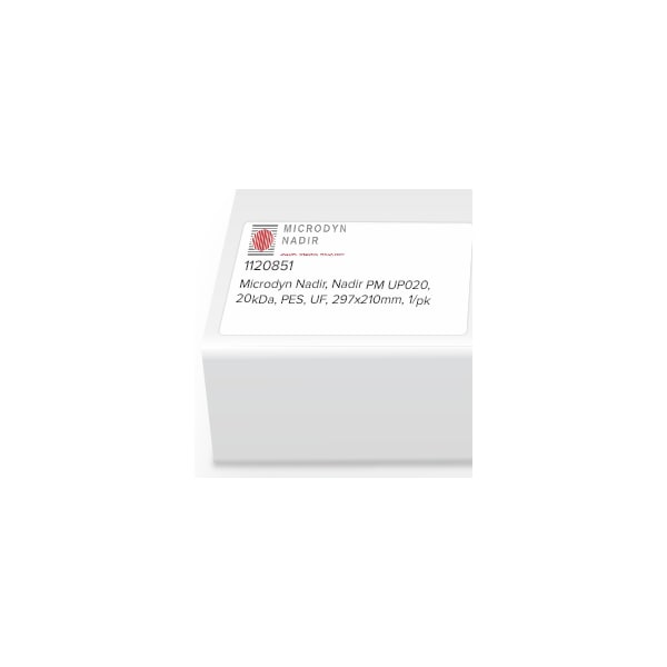 Microdyn Nadir, Nadir PM UP020, 20kDa, PES, UF, 297 x 210mm, 1/pk